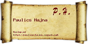 Paulics Hajna névjegykártya